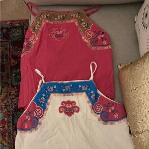 NWOT Set of Two 90s Asian-Style Embroidered Tops